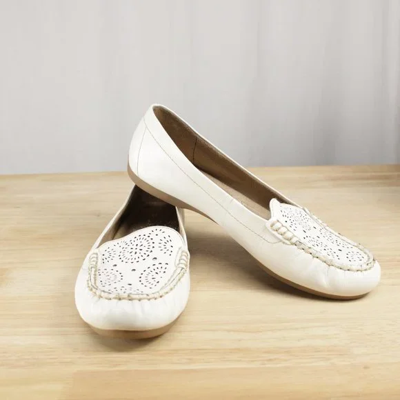Naturalizer Cut-out White Leather Slip on Shoes 6.5 - Picture 3 of 8